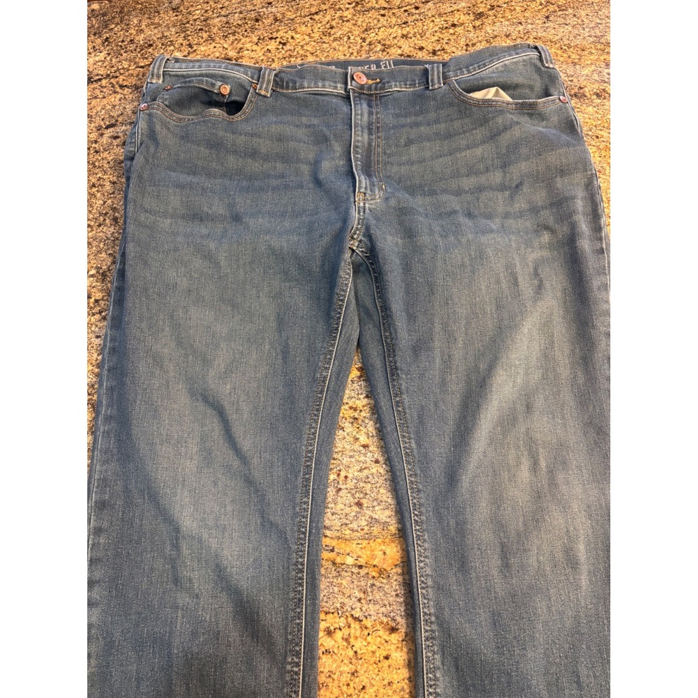 True Nation Taper Fit Jeans Mens 40W 28L Blue Denim‎ Wash Relaxed Skinny Leg